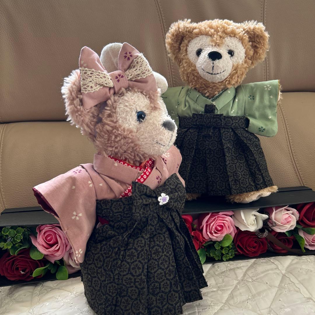 B94 ダッフィー &シェリーメイ ハンドメイド　袴ペアコスチューム