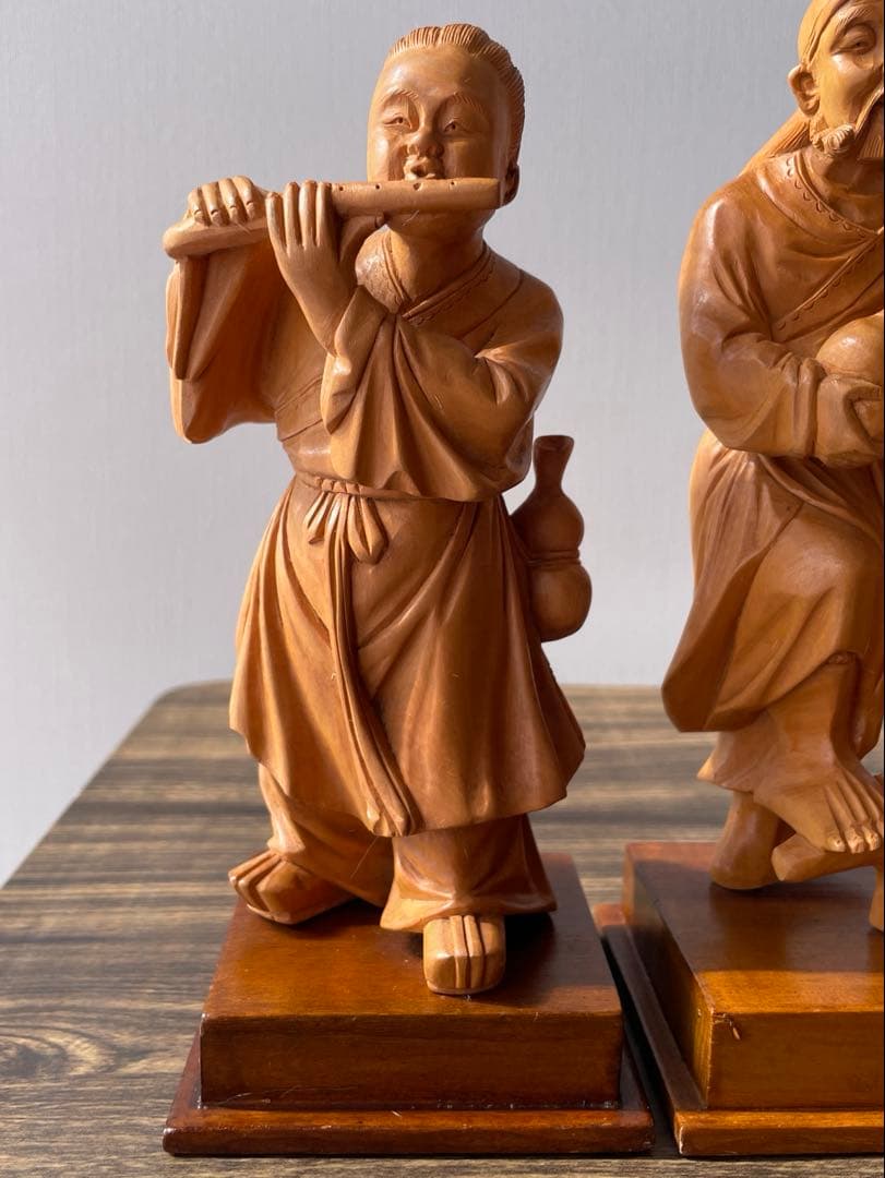 中国伝統彫刻 　八仙人　8体セット　約１8センチ　縁起物