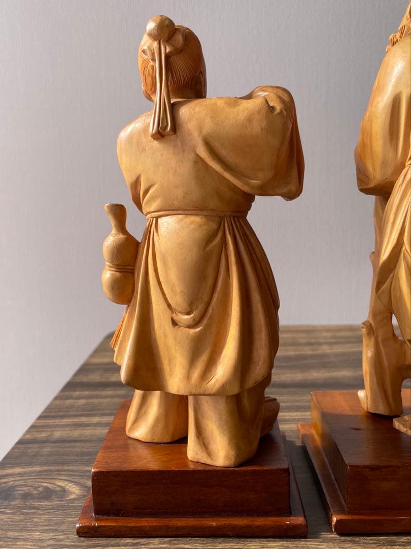 中国伝統彫刻 　八仙人　8体セット　約１8センチ　縁起物