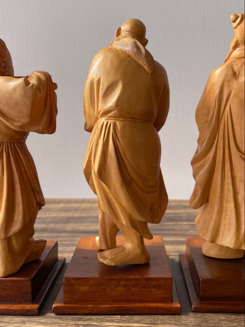 中国伝統彫刻 　八仙人　8体セット　約１8センチ　縁起物