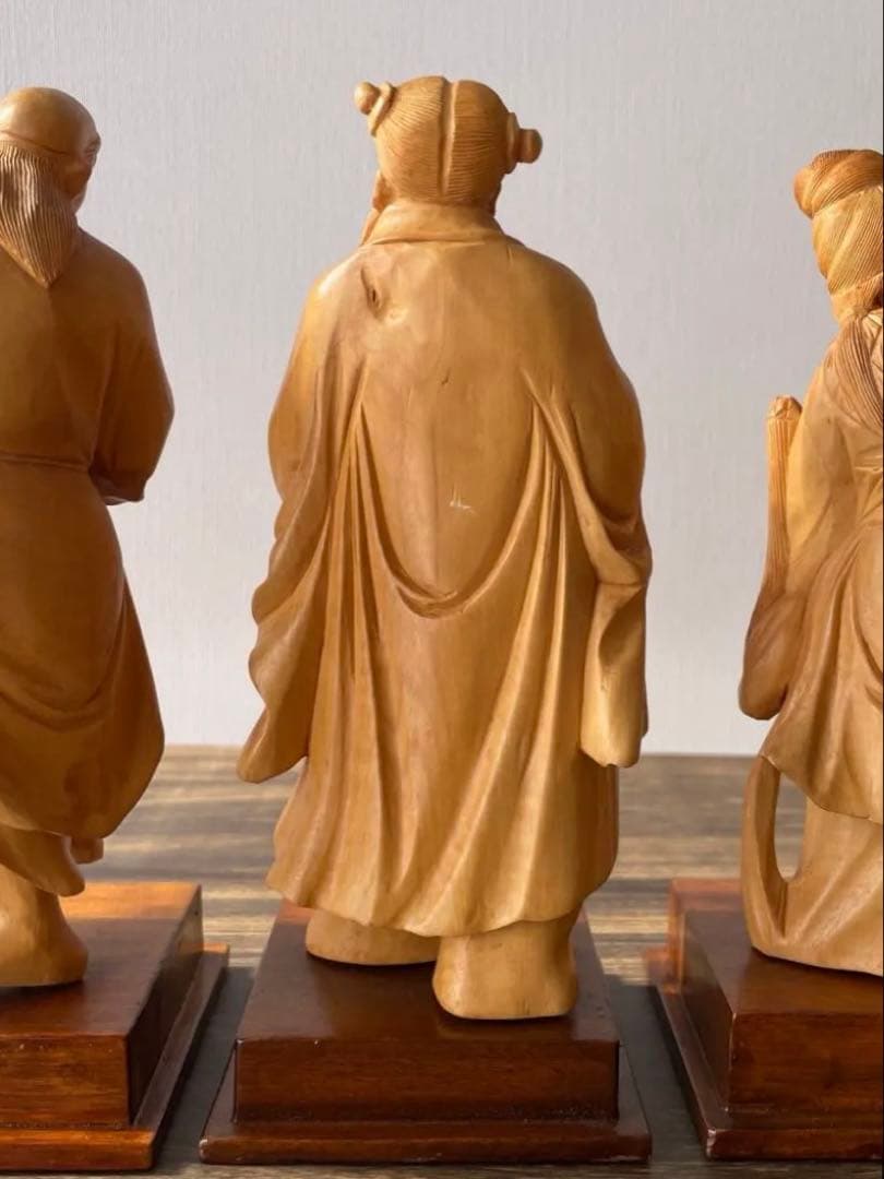 中国伝統彫刻 　八仙人　8体セット　約１8センチ　縁起物