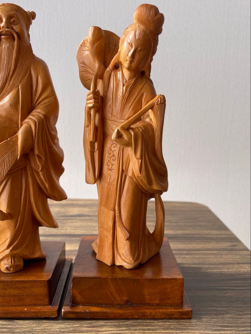 中国伝統彫刻 　八仙人　8体セット　約１8センチ　縁起物