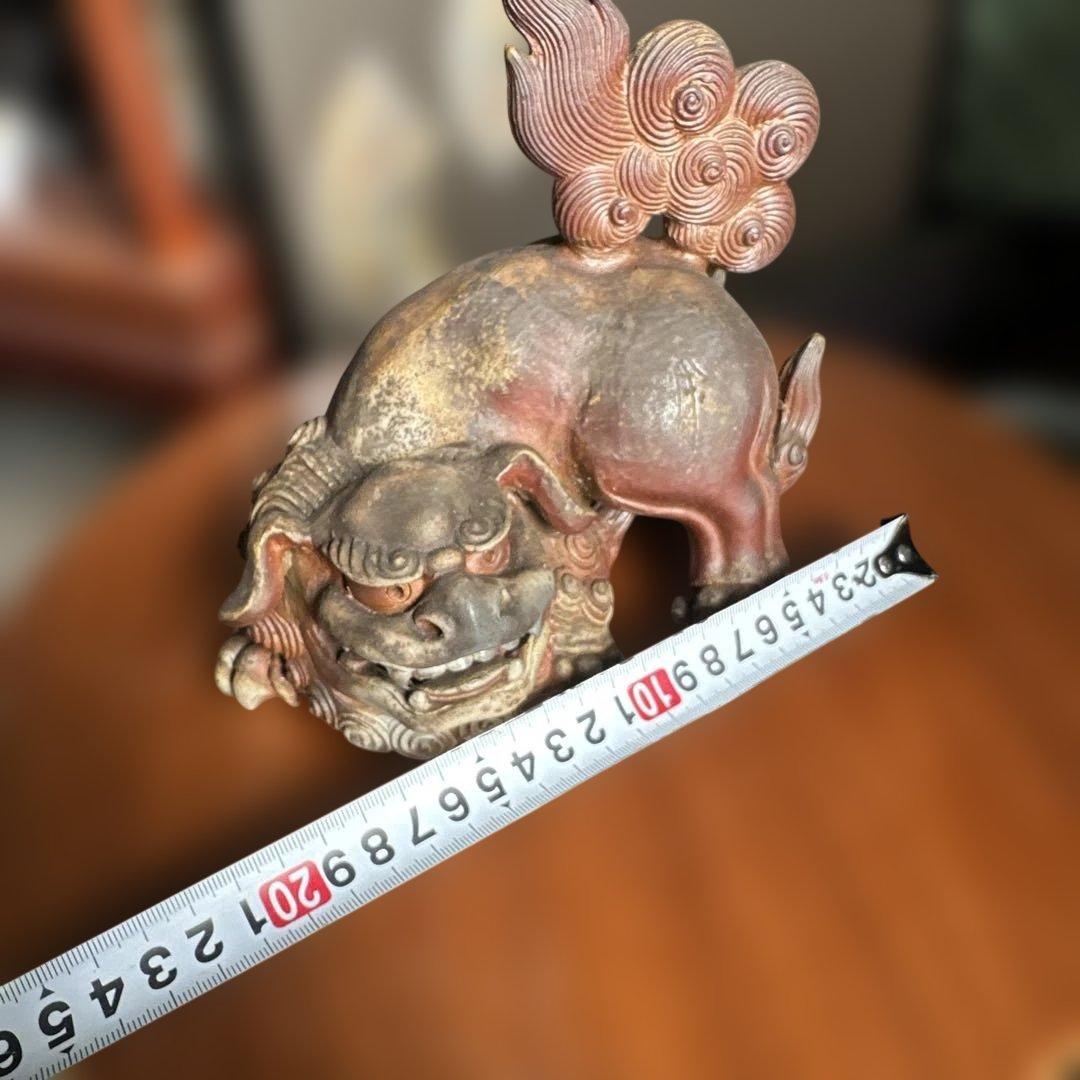 備前焼，陶器 獅子の彫刻 約30cm