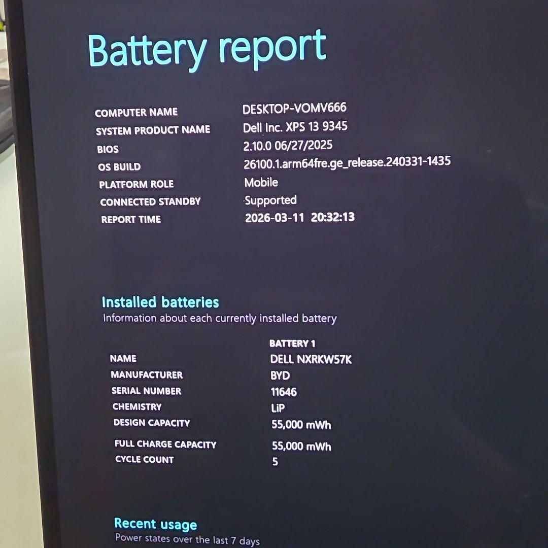 バッテリー新品 正規交換済 Dell XPS 13 9345 /32GB/1TB