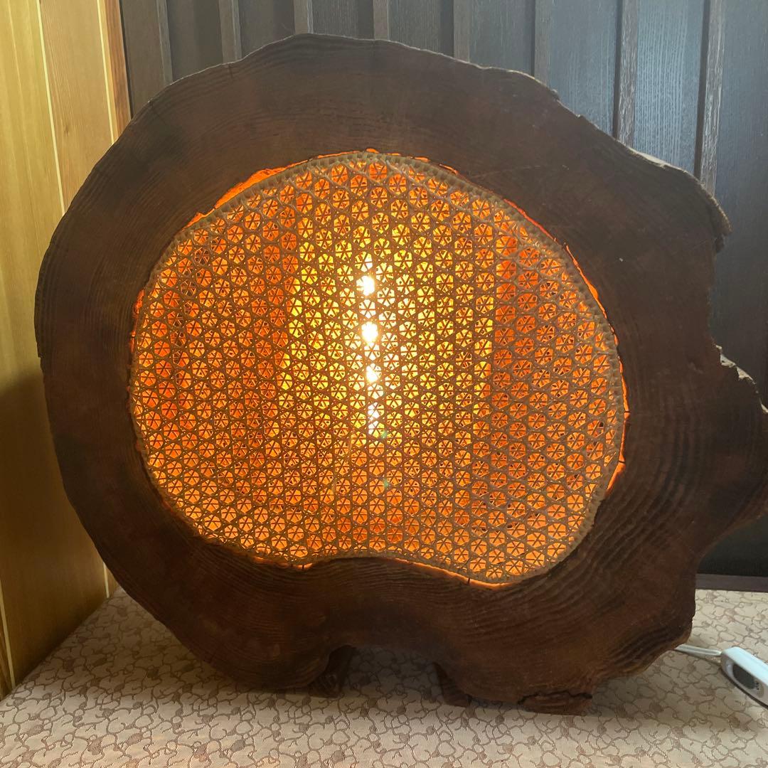 木製ラタンフロアスタンド