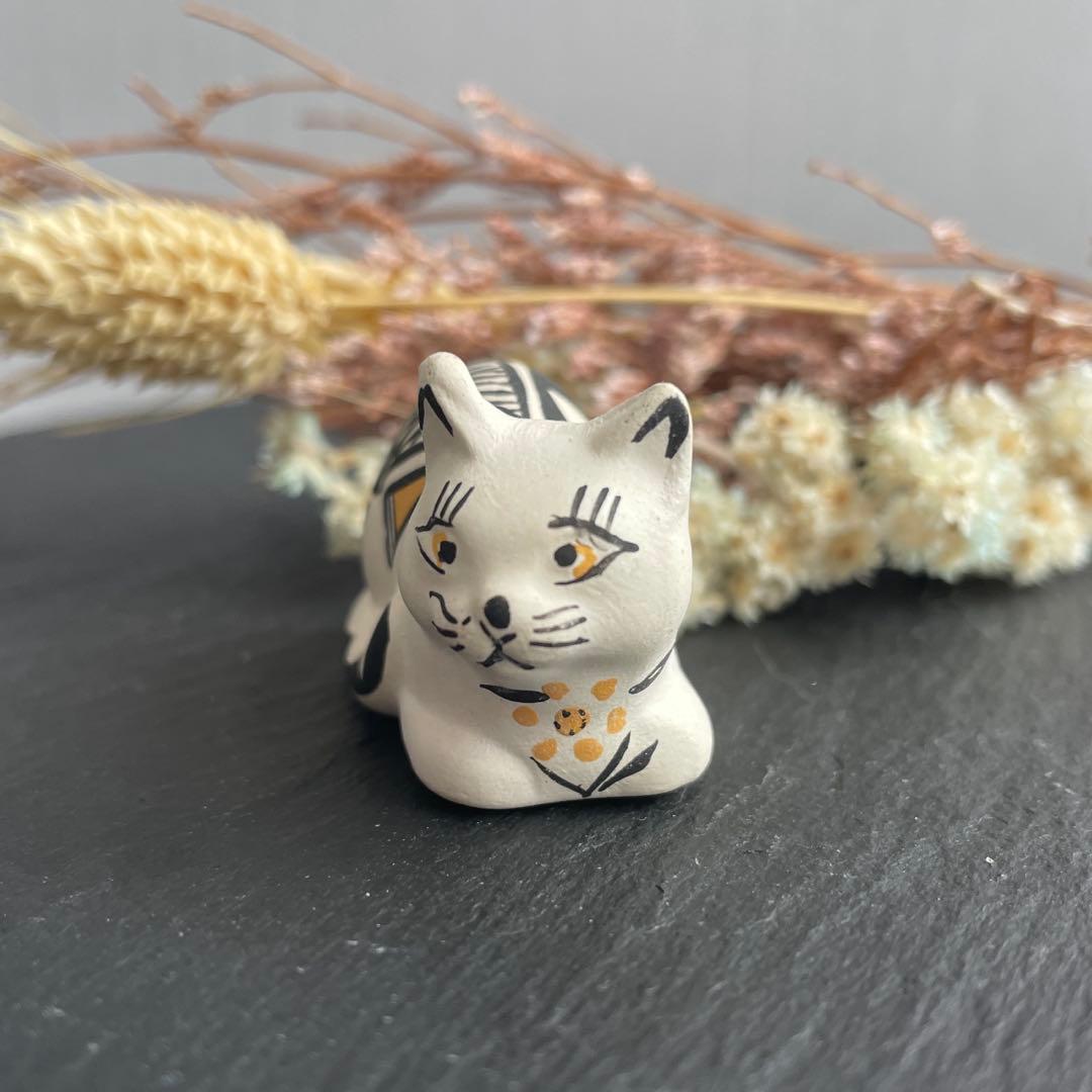 新品 アコマ　Acoma　ポッテリー　猫　ネコ　陶器　ネイティブアメリカン