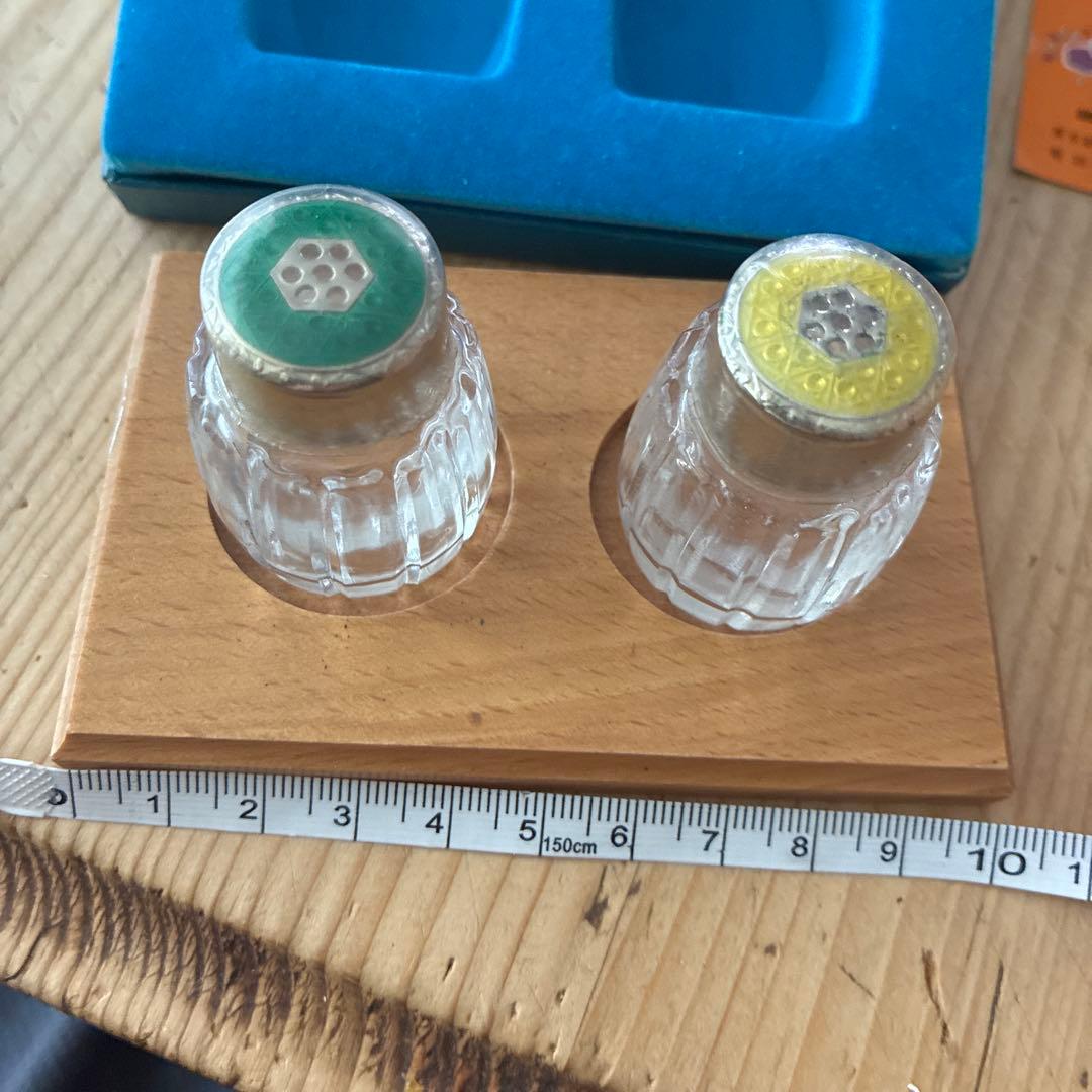 silver製　ソルトアンドペッパー　エナメル　七宝