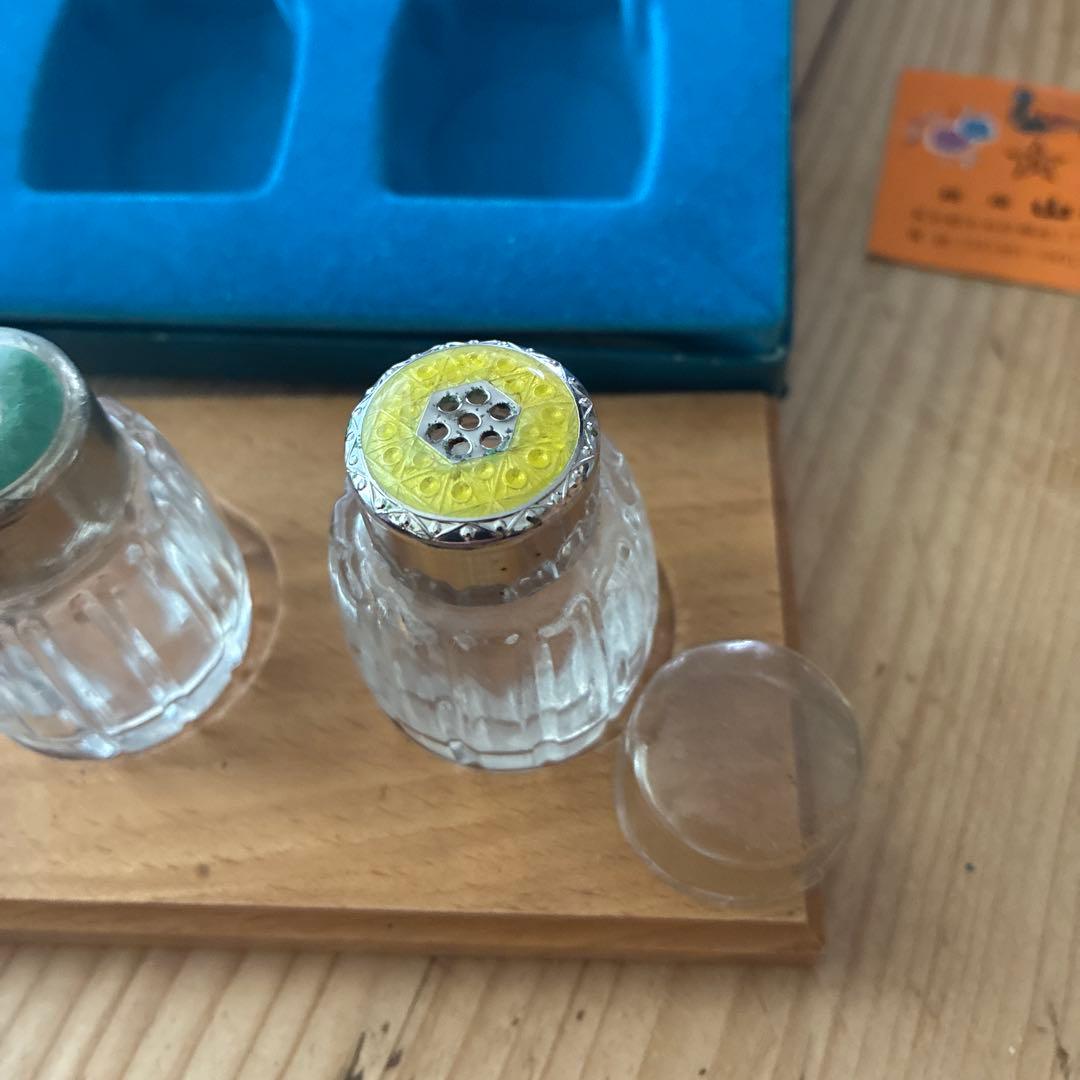 silver製　ソルトアンドペッパー　エナメル　七宝