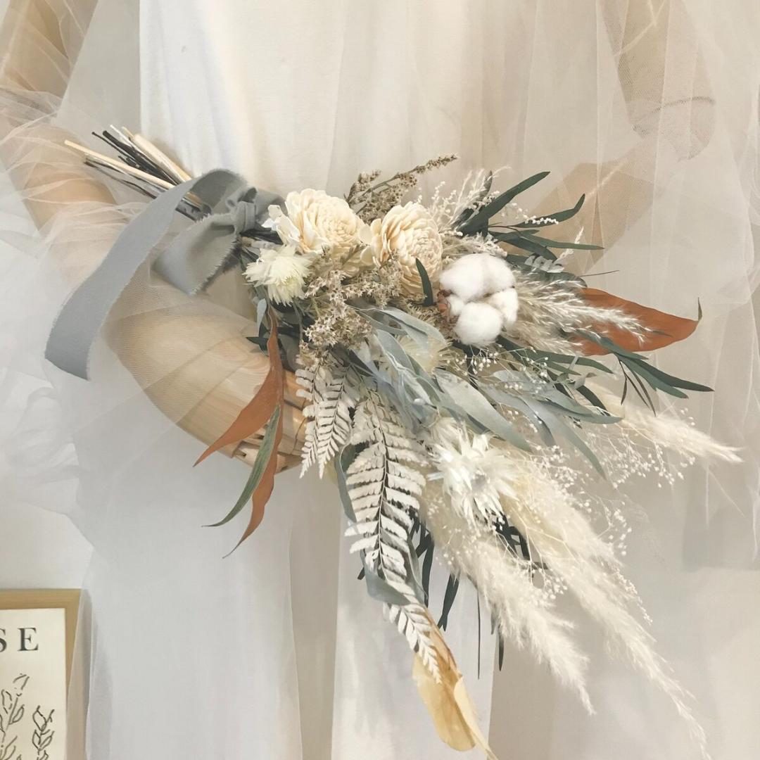 パンパス&ワイルドフラワーのスワッグL（ブーケ） 再販20回以上