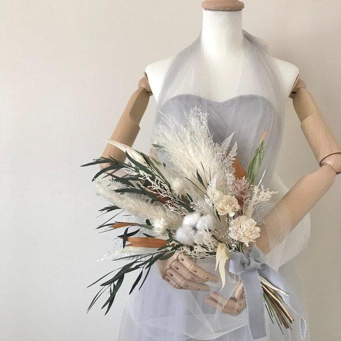 パンパス&ワイルドフラワーのスワッグL（ブーケ） 再販20回以上