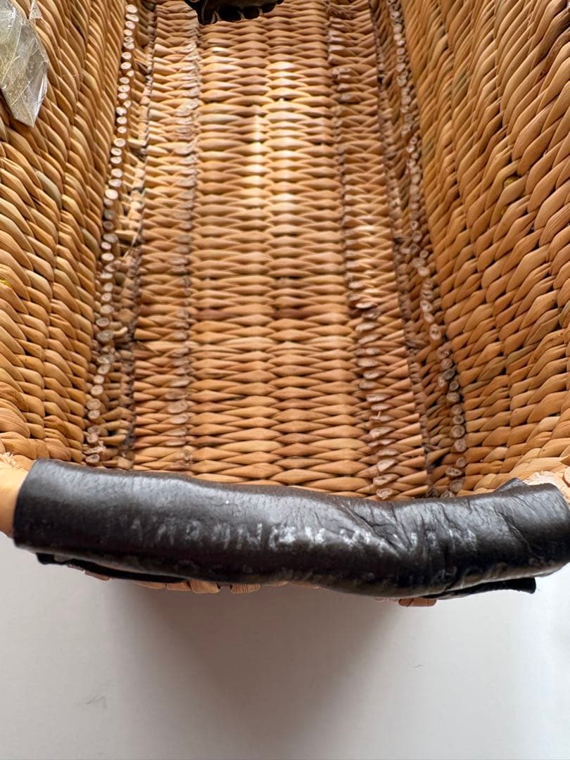 【美品】ワランワヤン　warang wayan ストローカゴバック　持手　茶　M