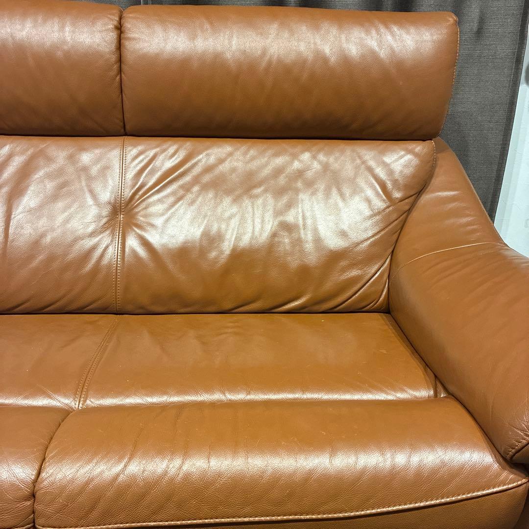 ブラウン レザー 2人掛けソファ　定価20万円
