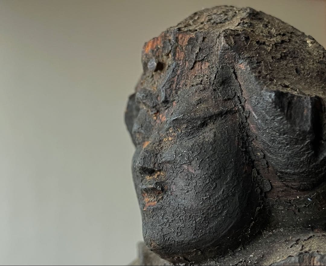 【古格 民間守護像 随身・荒神系 江戸初期〜中期頃 全高約25㎝】骨董仏像古美術