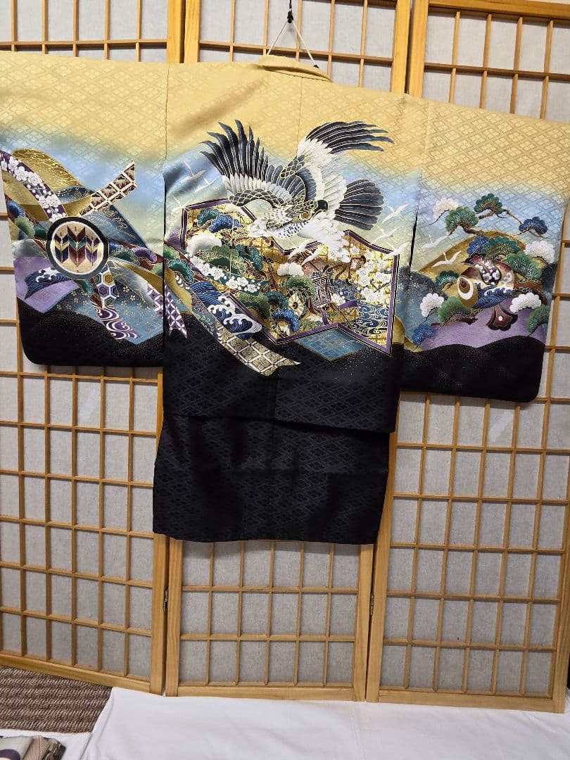 男児七五三祝い着セット(正絹)909