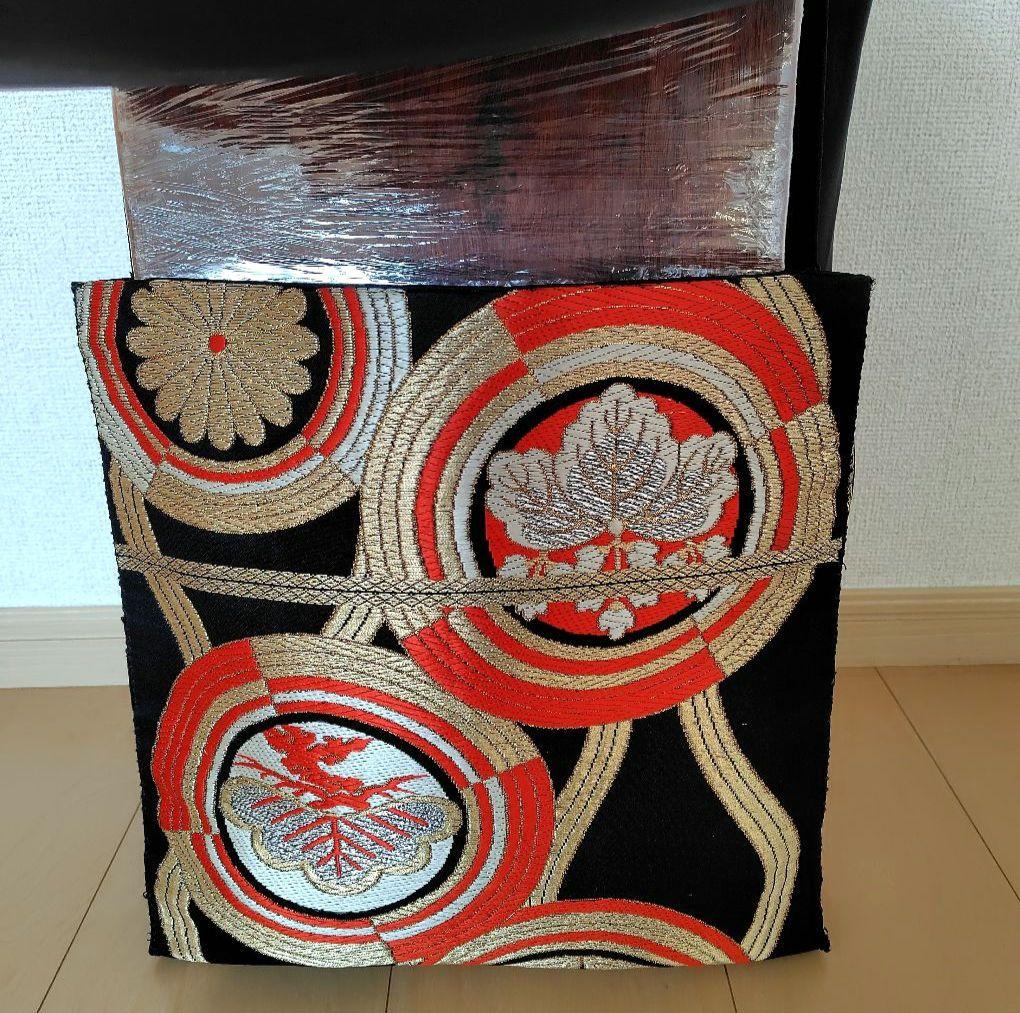 お琴カバー【紋】着物帯 ゆたん油単ハンドメイド 和楽器 正絹 袋帯 生田流山田流