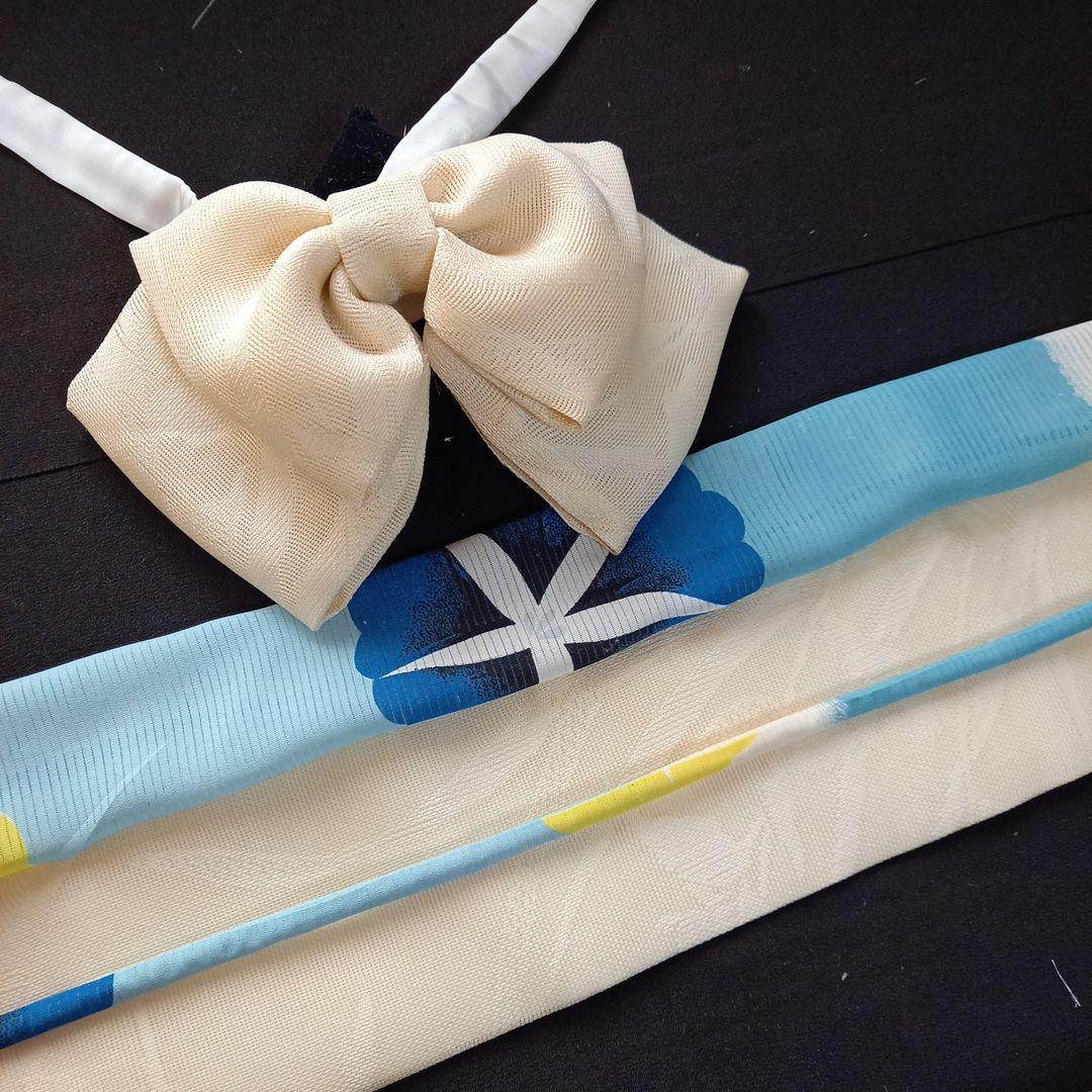 市松人形　15号 絽　夏の装い　着物　帯　帯締め帯揚げ　正絹　着せ替え　ドール