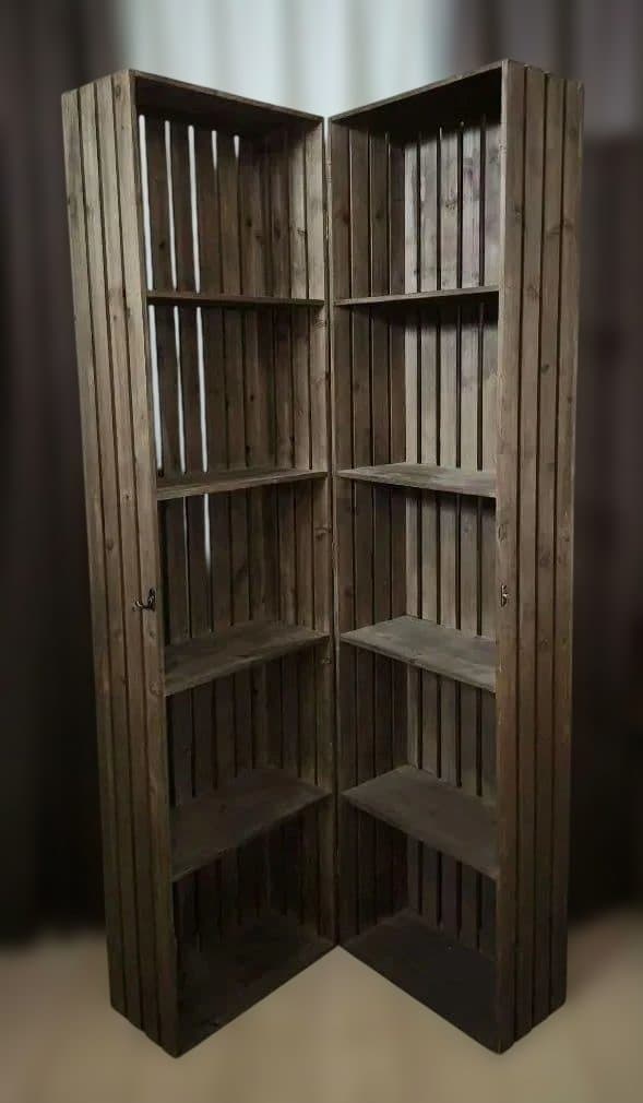 ダークブラウン 木製 ラック 5段