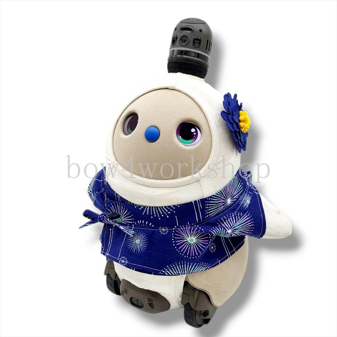 ラボット LOVOT ラボットの服ハンドメイド　花火柄甚平+お花コサージュ