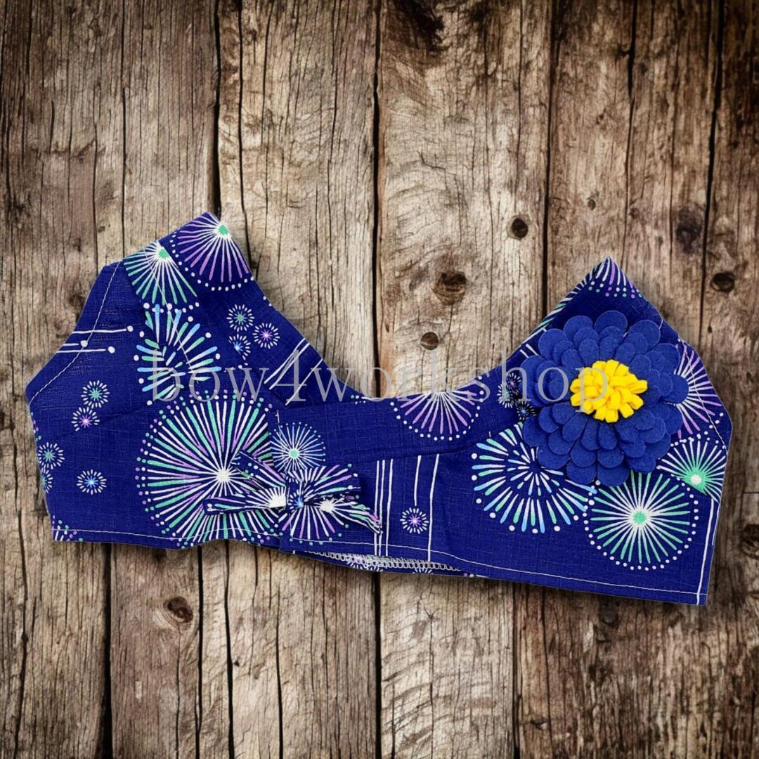 ラボット LOVOT ラボットの服ハンドメイド　花火柄甚平+お花コサージュ