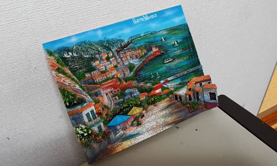 イタリア製　ポルトヴェーネレの昼休み　世界遺産ティンクエティント　立体的な絵画
