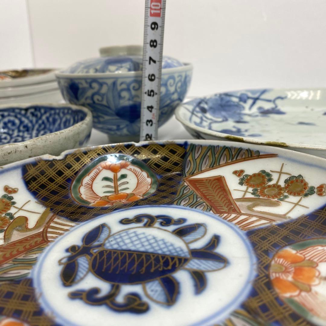 古伊万里　中皿・ふた茶碗　色々　東K7-1222④タニコ
