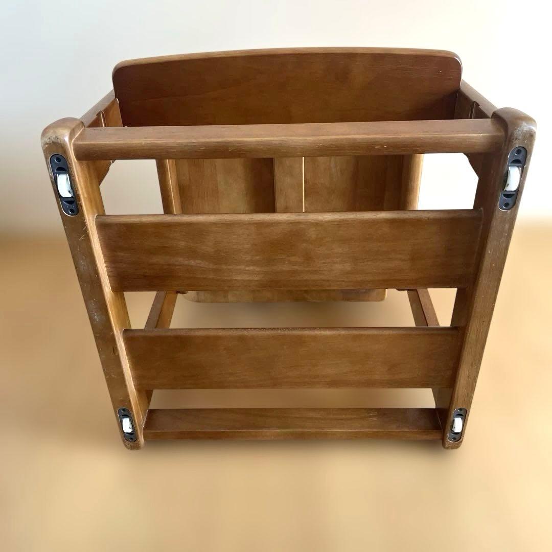 【karimoku】デスクチェア　木製チェア座面スライド 足置き付き　学習椅子