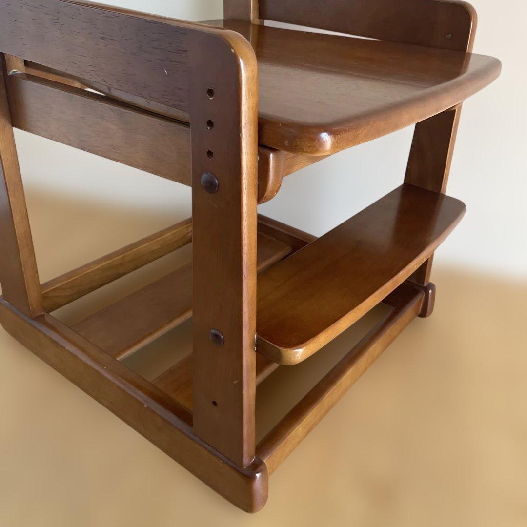 【karimoku】デスクチェア　木製チェア座面スライド 足置き付き　学習椅子