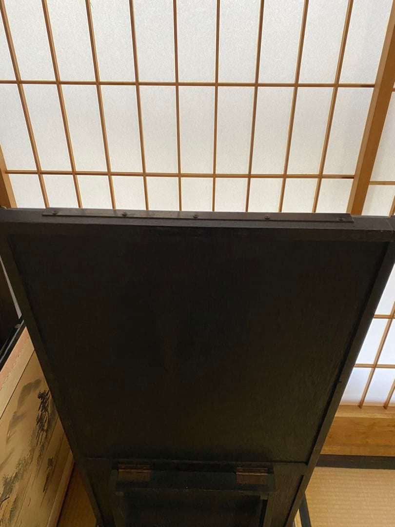 鎌倉彫 伝統工芸品　鏡台 ドレッサー ミラー 化粧台 漆塗り 松竹梅 和家具