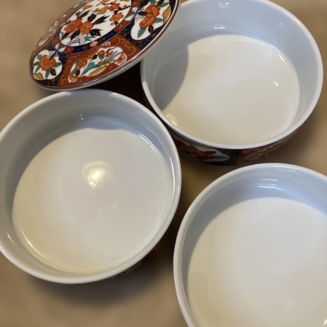 有田焼　庫山窯　魯山窯　陶器製　三段重　蓋付き容器　5セットおまとめ