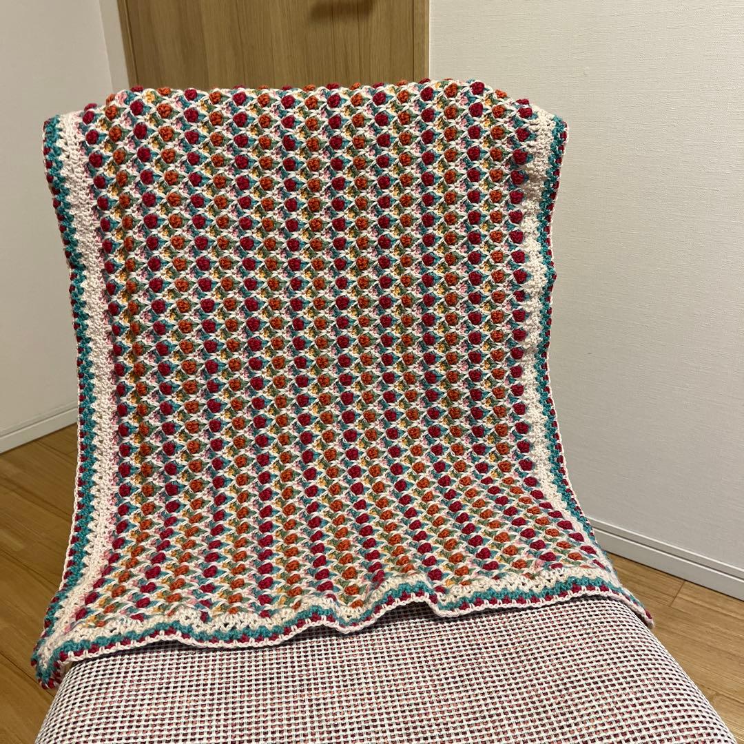 『チューリップのブランケット』ホビーラホビーレ〜手編み〜マルチカバー