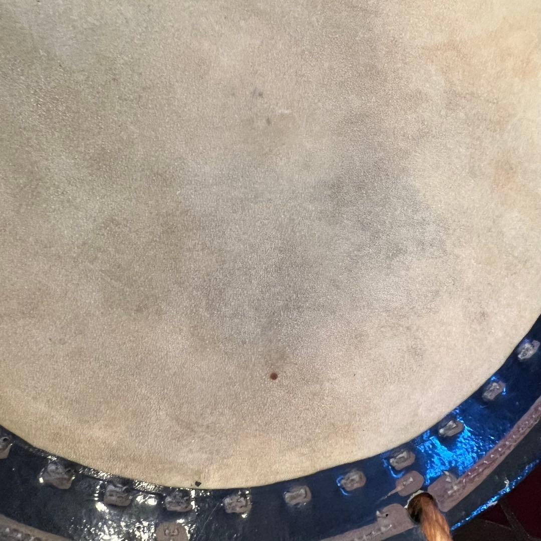 アンティーク　締太鼓　附締太鼓　和太鼓本体　バチ、テレン台付き　和太鼓