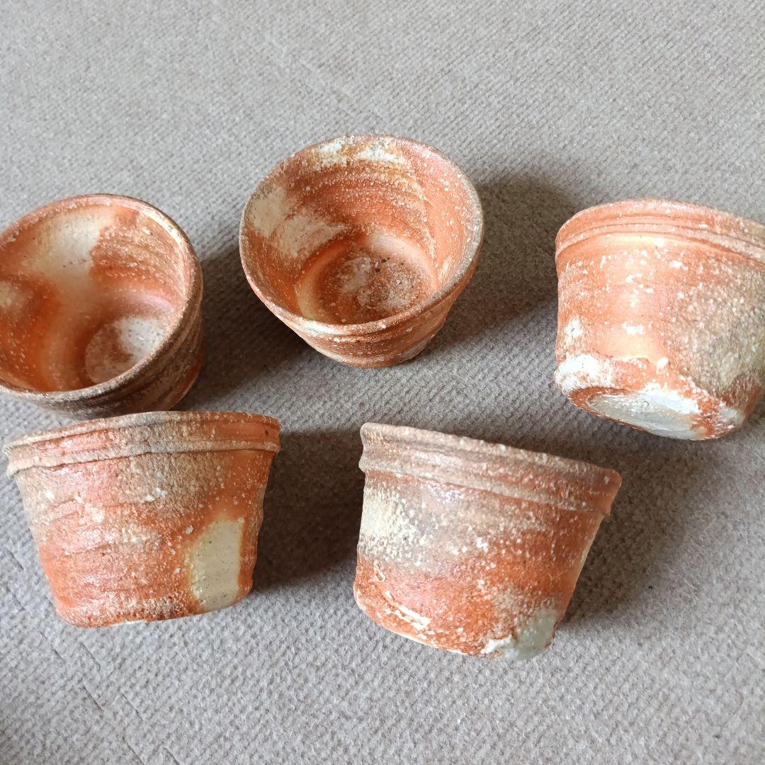 古谷和也作品　信楽の未来を担う逸材の「信楽向付け　5客」