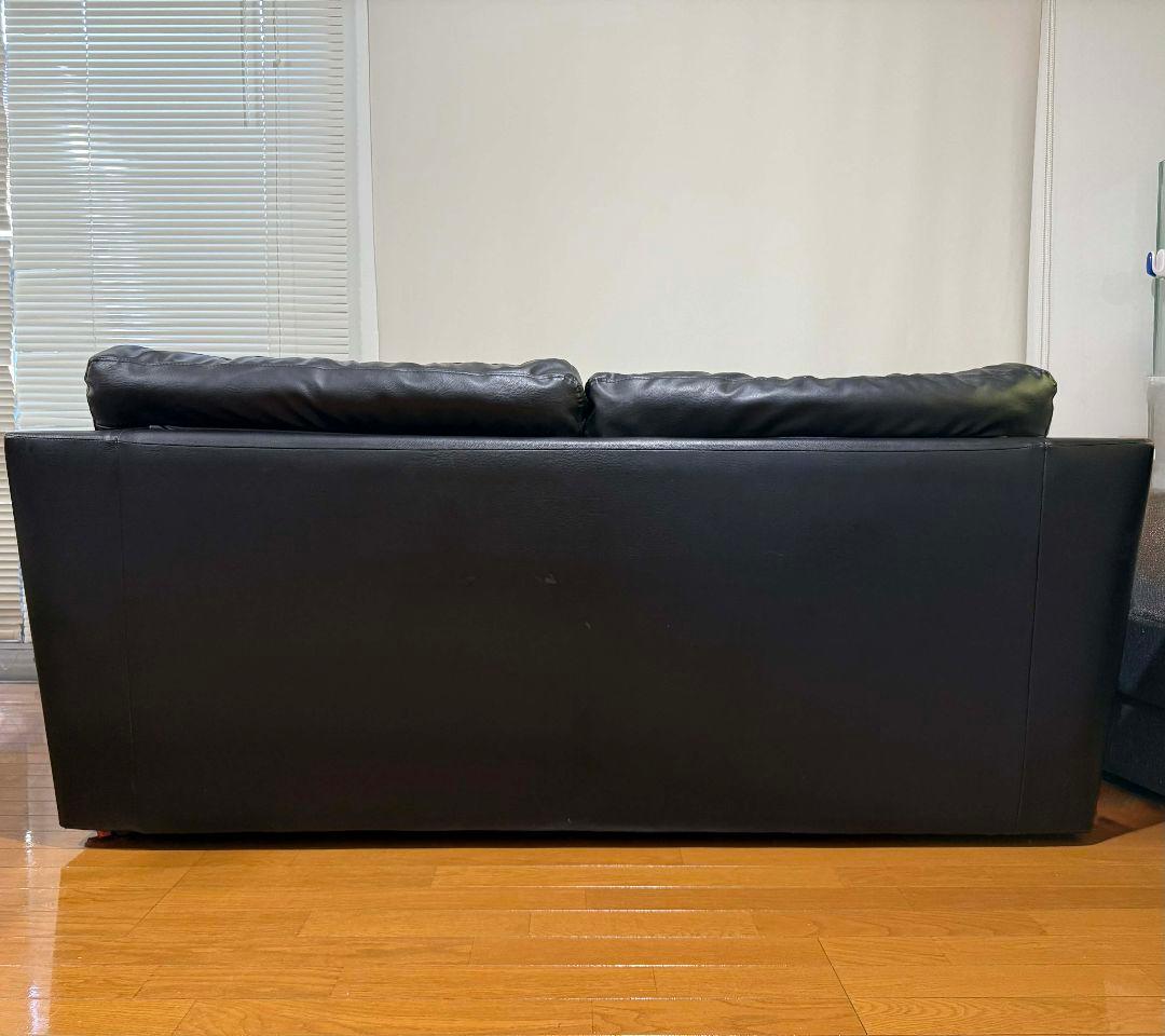 ニトーリ黒いレザー 2人掛けソファ