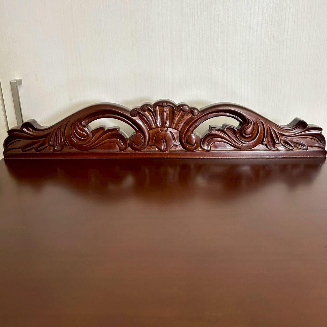 木製キャビネット 猫脚 アンティーク 彫刻 ガラスキャビネット 一点物 希少