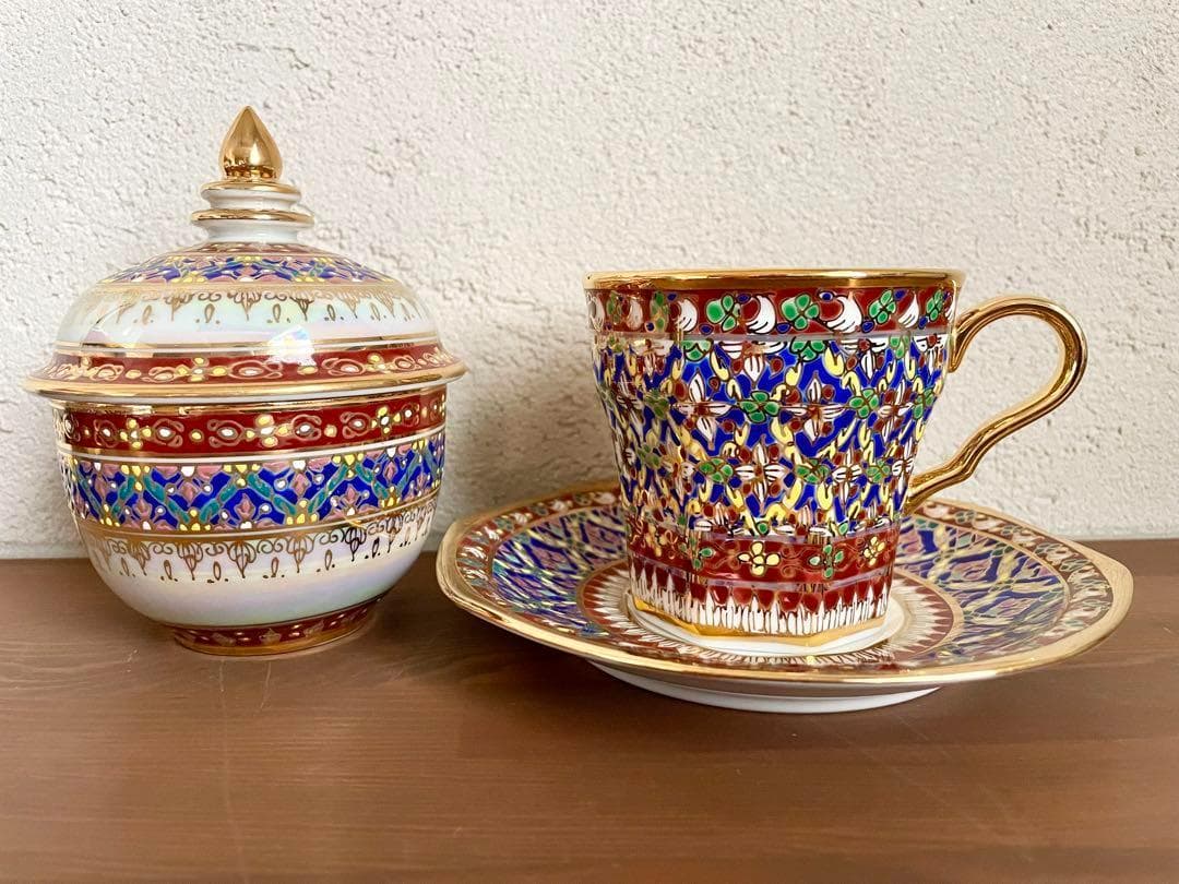 未使用 ベンジャロン焼 茶器 ティーセット カップ 小物入れ ポット タイ 高級