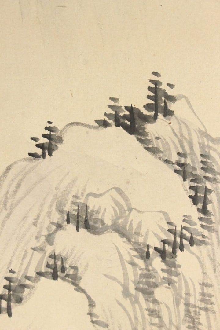 No5707 掛軸　野呂介石(第五隆) 秋景山水図　紙本　合箱　古画　送料無料