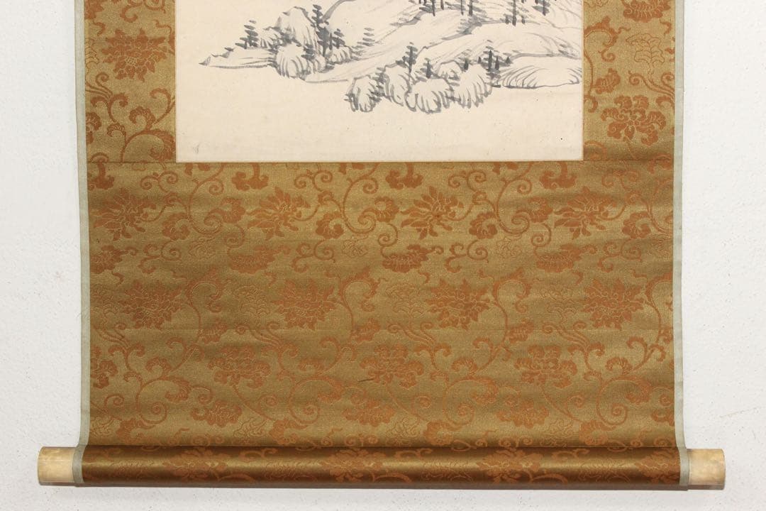 No5707 掛軸　野呂介石(第五隆) 秋景山水図　紙本　合箱　古画　送料無料