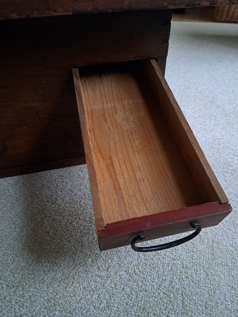 火鉢　木製　引き出し付　古道具　昭和レトロ　骨董