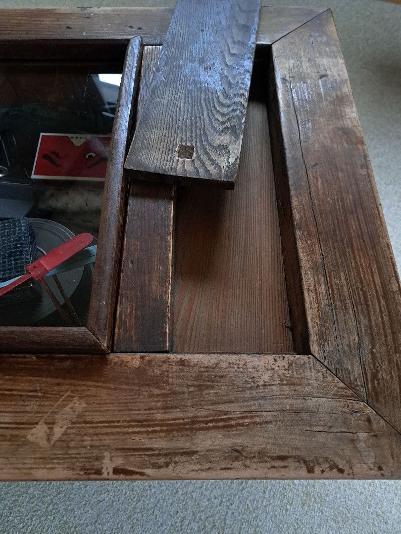 火鉢　木製　引き出し付　古道具　昭和レトロ　骨董