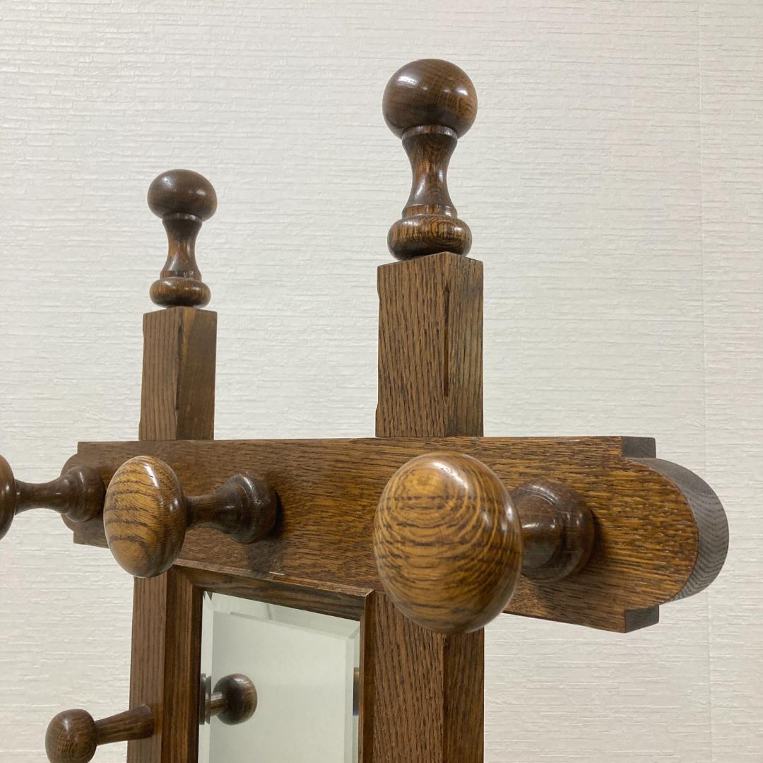 【飛騨産業】キツツキ　ハンガーラック　ポールハンガー　ベンチ　収納　ミラー　鏡