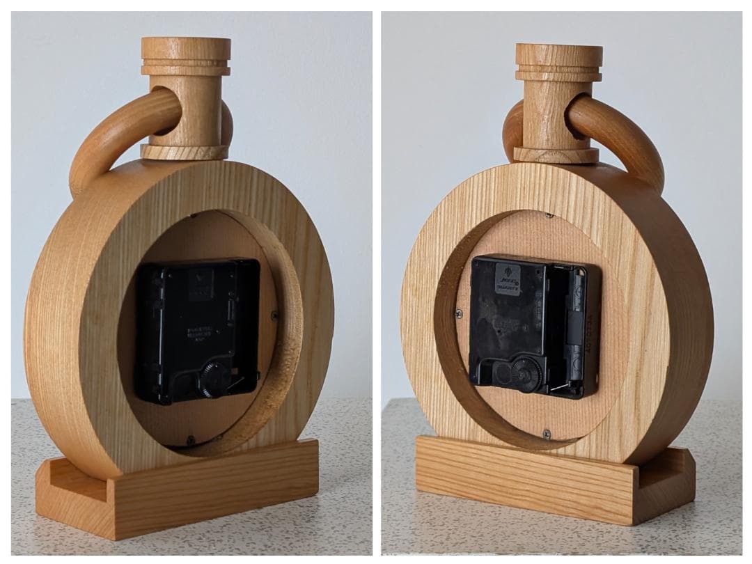 80s ビンテージ 無垢材 ウッド製 ギミック 置時計 jeco関連 美品