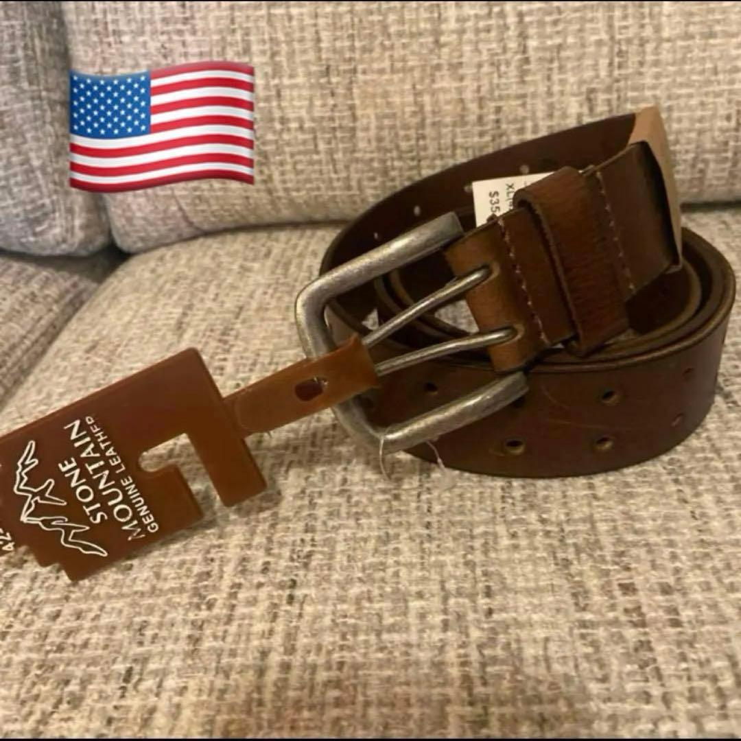 新品 米軍WW2–ナム戦　STONE MOUNTAIN 本革高級ベルト 茶色