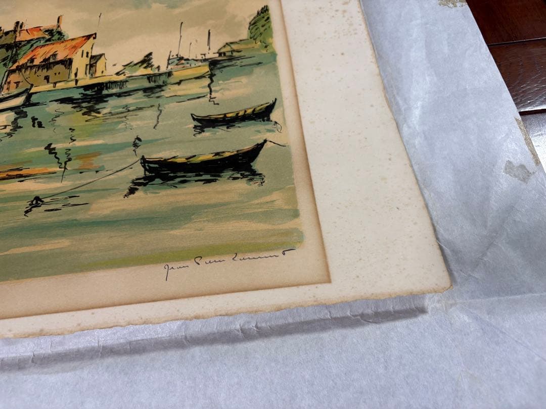 【限定リトグラフ】J.P.ローラン「オンフルール港」／保証書付き／25/175