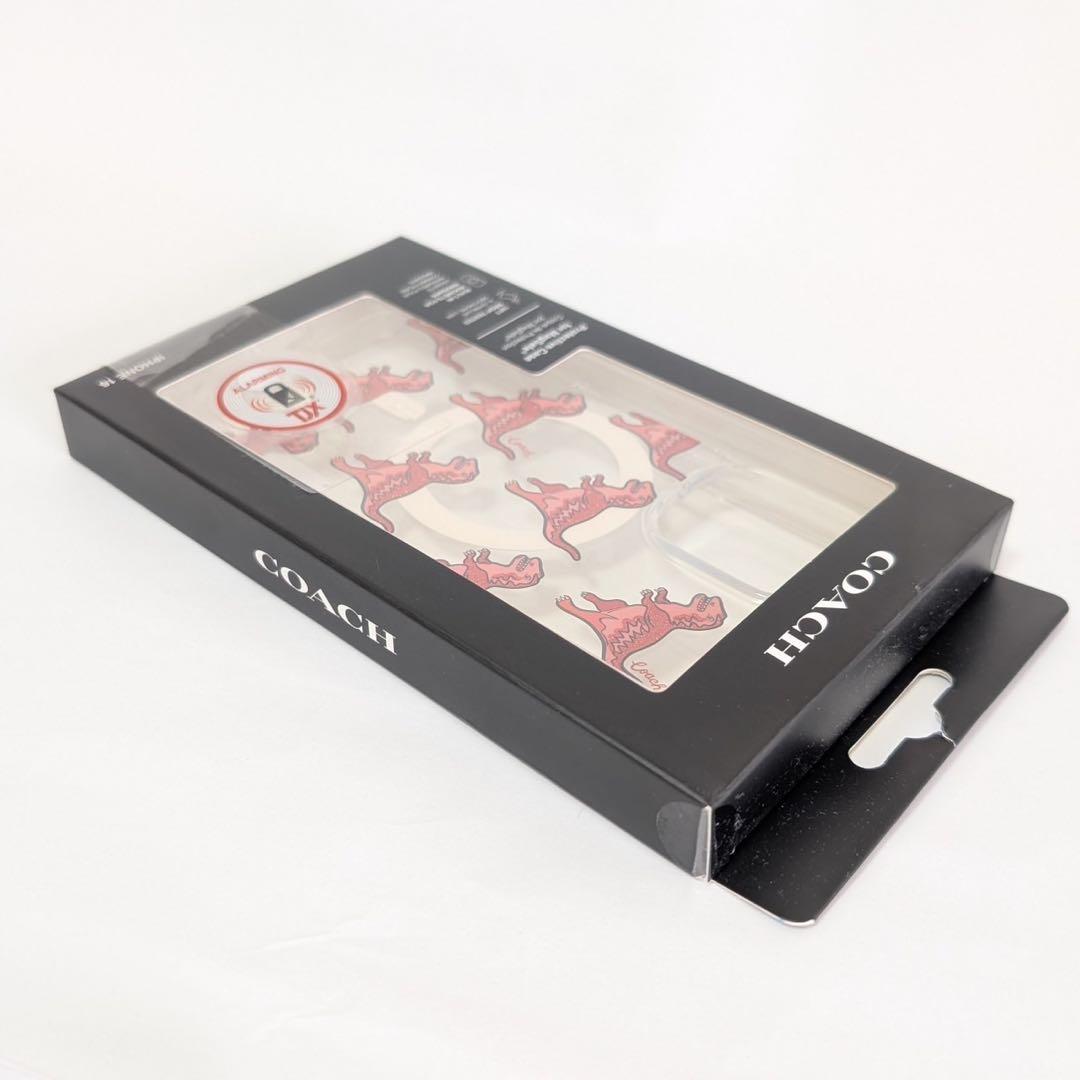 Coach スマホケース iPhone16 レキシー MagSafe 抗菌 恐竜