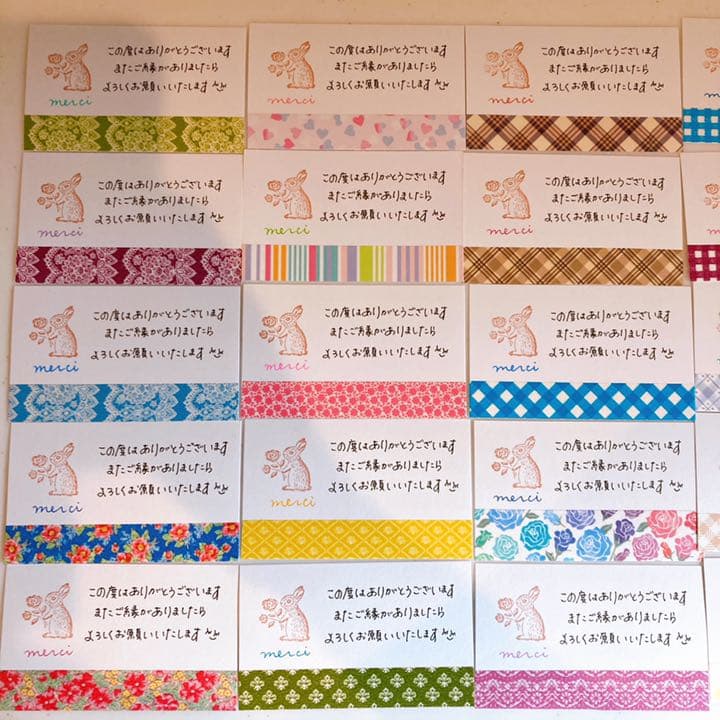 手書きサンキューカード　30枚　アンティークうさぎ　ご注文受付中です☆