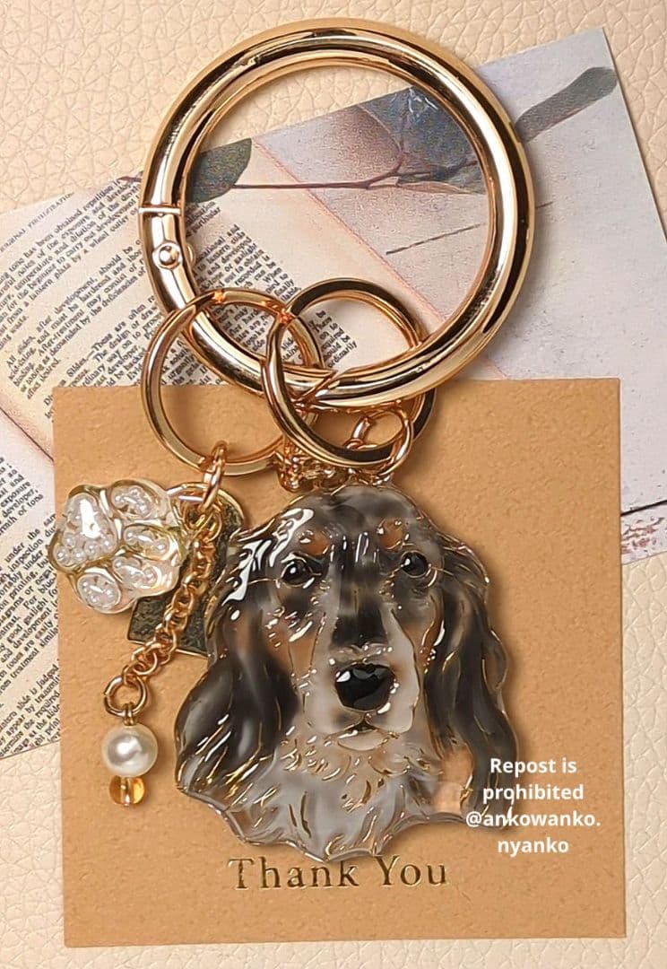 ダックスフンド　愛犬 ankoわんこシリーズ　バッグリング　犬