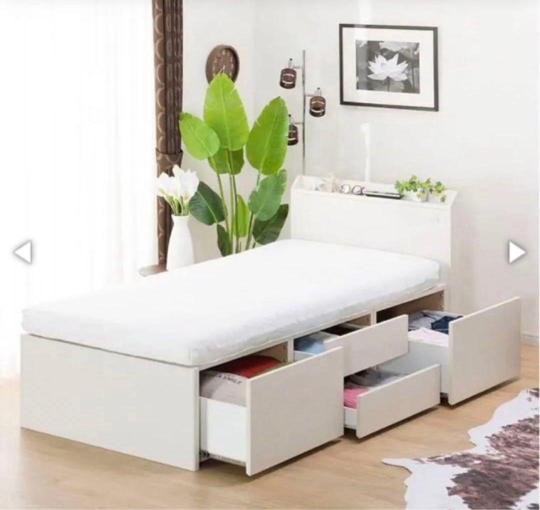 ［送料込み　ニトリ組立サービス使用］シングルベッドフレーム　ジオ チェスト40J