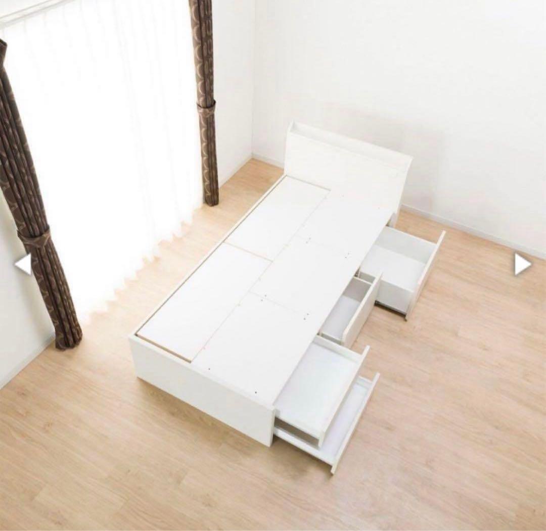 ［送料込み　ニトリ組立サービス使用］シングルベッドフレーム　ジオ チェスト40J