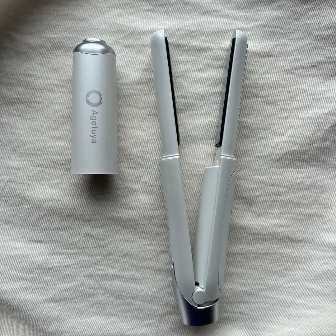 Agetuya アゲツヤ コードレスミニアイロンⅡ ホワイト ストレート&カール