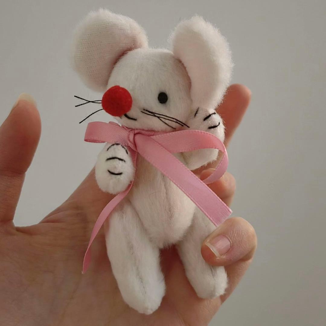 赤いお鼻のネズミちゃん アーティストベア 海外作家様 ハンドメイド ぬいぐるみ